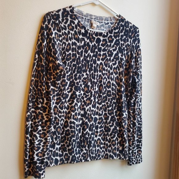 J. Crew Animal Print Crew Neck Sweater Size Small - Picture 5 of 16